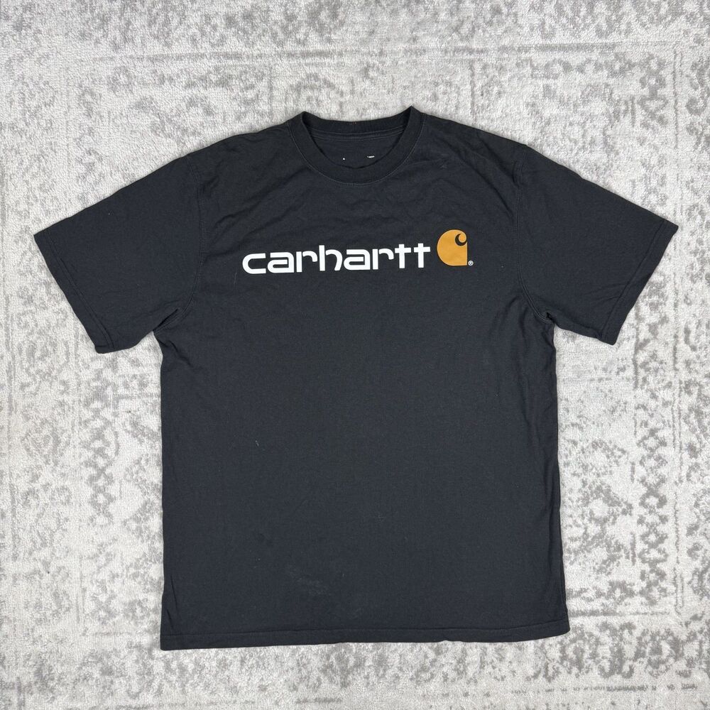 Carhartt T Shirt Mens Black Logo Print Short Sleeve Casual Shirt Size Large